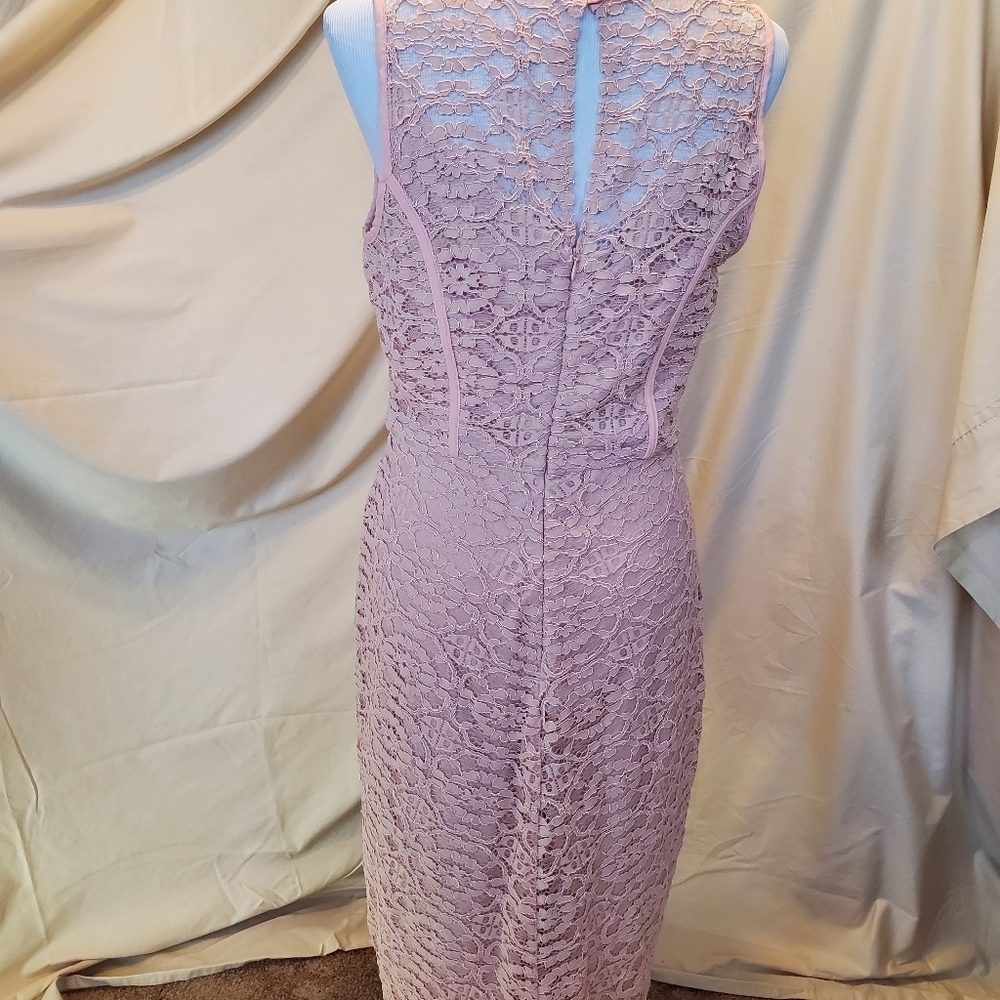 AUW Dress Bodycon Pink Sherbet Lace SZ 10 - Picture 4 of 9